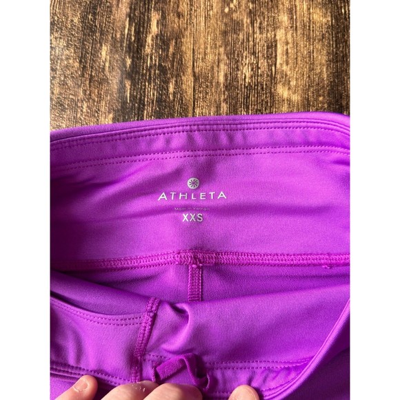 Athleta Women's Solid Purple Compression Leggings W/ Back Pocket Size XXS - Picture 2 of 5